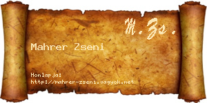 Mahrer Zseni névjegykártya